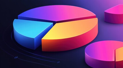 Obraz premium depiction of mathematical pie charts with gradient colors, neatly arranged illustration