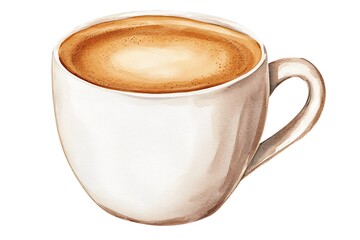 Fototapeta premium White Coffee Cup with Smooth Creamy Froth on Top