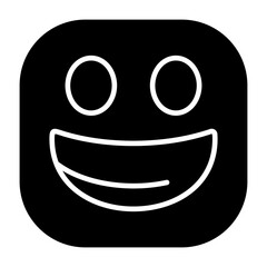 Grinning Squinting Face Flat Icon
