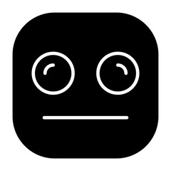 Obraz premium Neutral Face Flat Icon