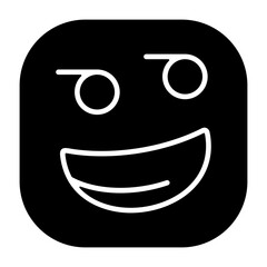 Smirking Face Flat Icon