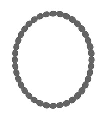 手描きのシンプルでおしゃれな黒い楕円形の枠のイラスト - 縦長のコピースペースのある装飾素材