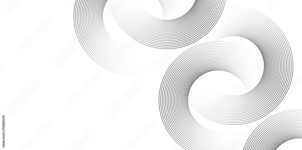 Poster abstract white background with circle rings. digital future technology concept. abstract background 