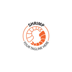 Shrimp logo. Isolated shrimp on white background. Seafood

