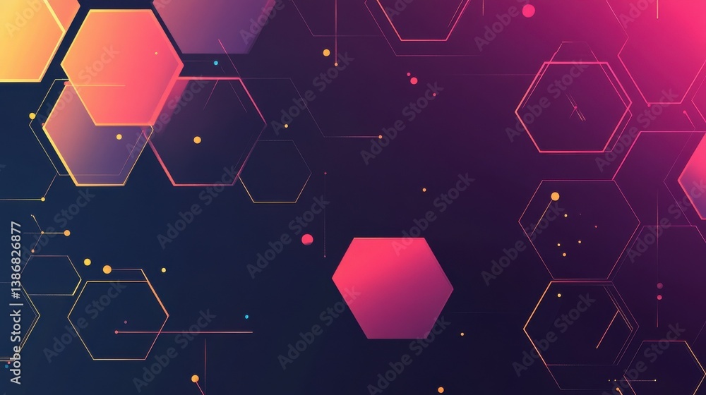 Poster hexagons pattern. geometric abstract background with simple hexagonal elements. medical, technology 