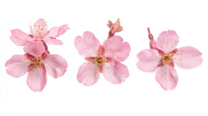 Naklejka premium Beautiful sakura flowers isolated on white illustration