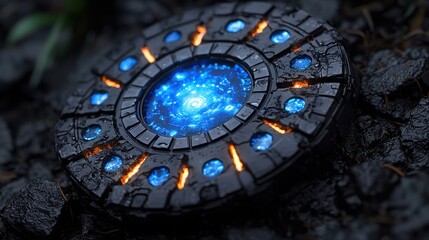 A futuristic, AI-designed energy core, pulsating with radiant blue plasma, encased within a sleek, metallic framework, exuding an aura of raw power and innovation. 