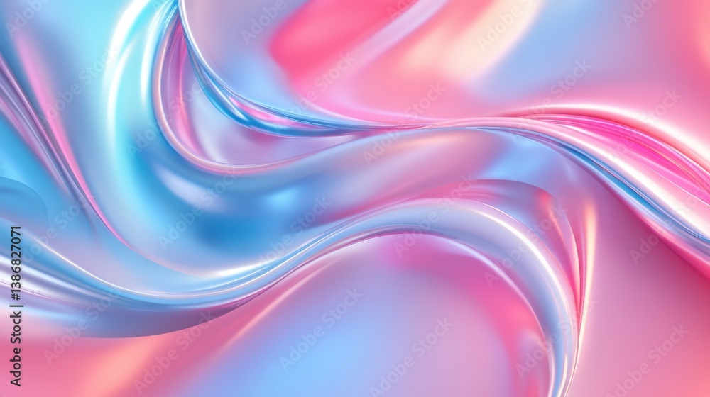 Aufkleber generative ai illustration of abstract geometrical background with shiny pink and blue surface formi