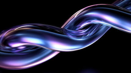 Abstract holographic curved wave fluids flowing on black background,transparent gradient glass or metal flow background for banner wallpaper poster cover design with design