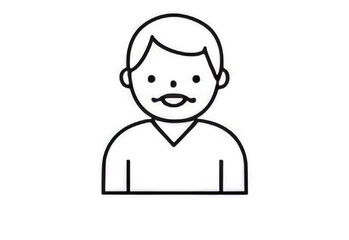 A cheerful young boy with a playful expression, a simple line drawing icon on a white background.