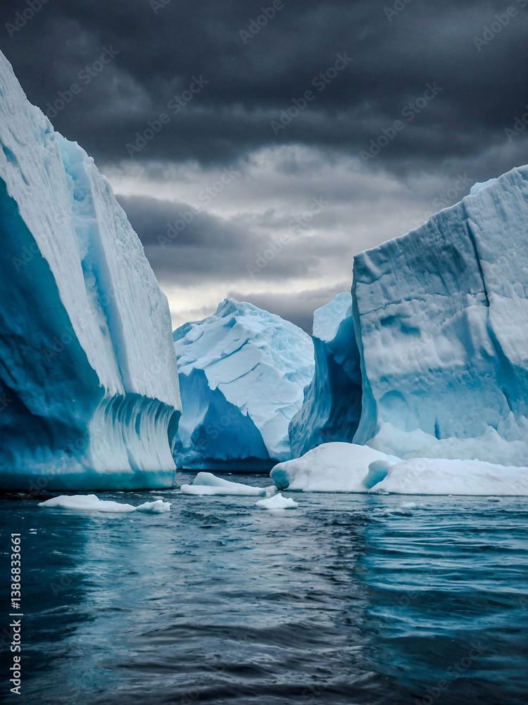 Poster iceberg phenomenon icon with simple color lines.