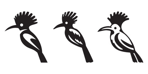 Hoopoe Bird Silhouette Vector Set © nurartvi