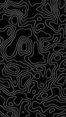 Fototapeta premium Black topographic lines background contour lines wallpaper 4k vertical backdrop 