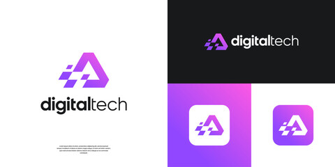 Abstract letter A logo design inspiration.