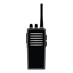 Radio Silhouette Icon Flat Emergency Device Graphic