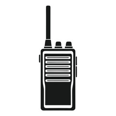 Minimalist Tactical Radio Icon Clean Black Vector