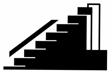 stair silhouette vector 