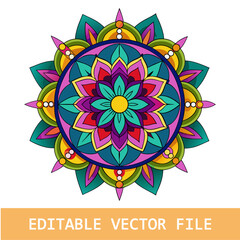 Colorful mandala ornament. Vector illustration