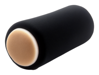 Smooth black pleasure object subtly lit against white background. AI Generated