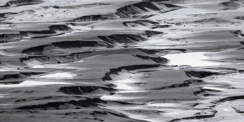 Mud pattern at Turnagain arm along Seward highway in Alaska .