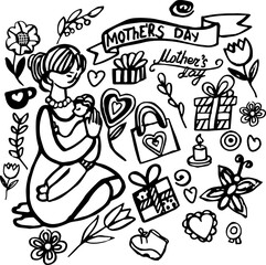 Obraz premium set of mother's day elements