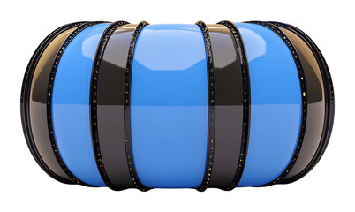 Striped glossy blue black bangle elegantly arranged vibrant studio shot. AI Generated