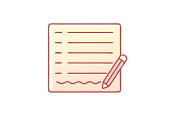 Illustration Of Writing On Paper With A Pencil Minimalist Design Concept