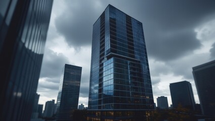 Fototapeta premium Cinematic Photo of Modern Condo Office Building