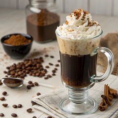 Delicious 3d coffee drink with rich texture and artistic presentation