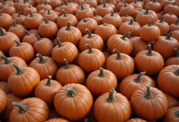 Obraz premium Abundant Harvest: A Captivating Field of Pumpkins Displaying Nature's Rich Bounty