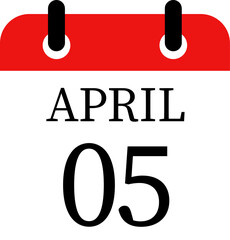 April calendar icon set.Calendar event reminder date.calendar date icon on white background.