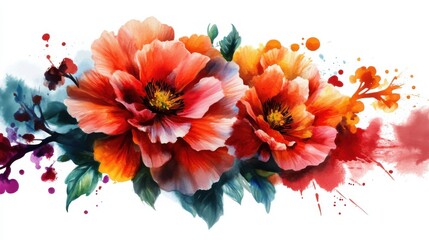 Watercolor floral artwork with loose strokes and blending petals, artistic freedom