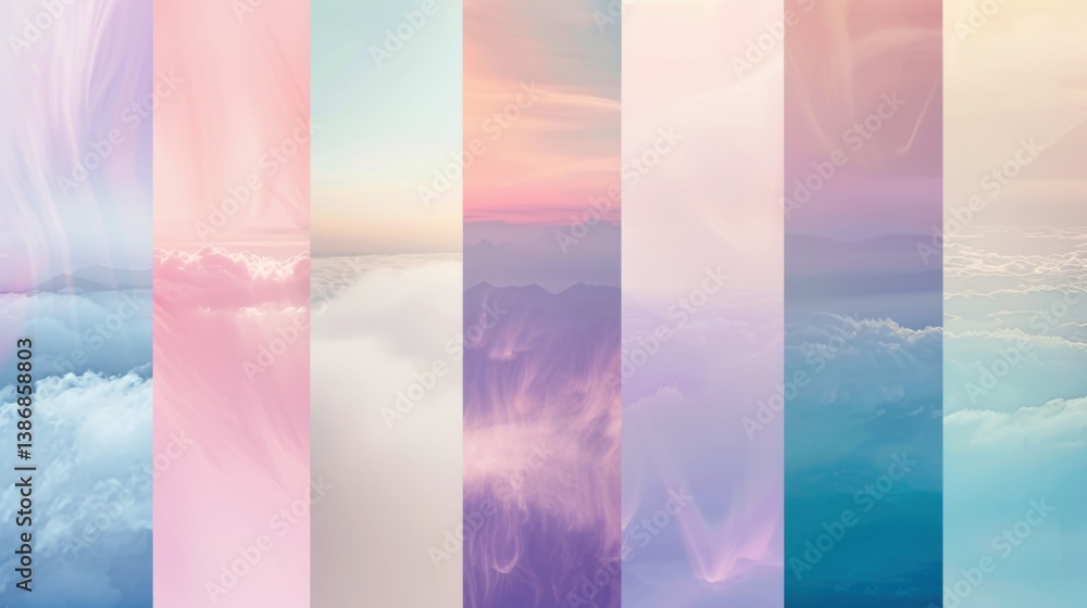 Poster smooth transition of soft pastel colors blending effortlessly.
