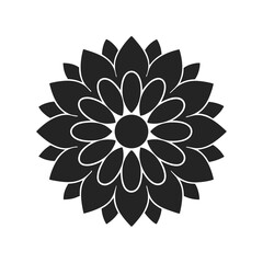 dahlia flower icon  silhouette vector illustration