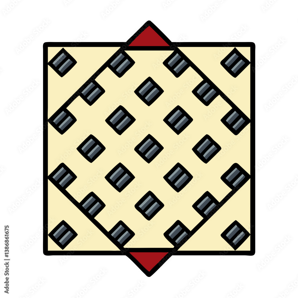 Poster Geometric Pattern With Squares And Triangles In Seamless Repeat Design