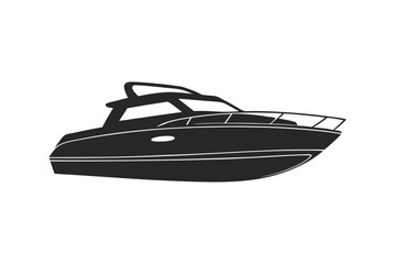 Modern boat silhouette vector illustration