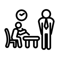 Postman Cap Badge Vector Line Icon Design