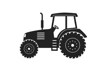 Farm tractor icon silhouette vector illustration