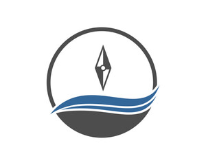 compass needle with sea logo