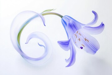 Fototapeta premium A delicate purple flower with swirling petals, a graceful and ethereal image.