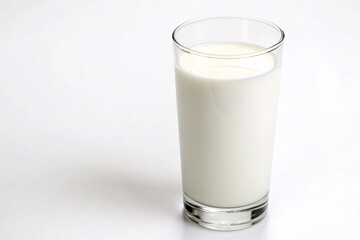 Glass of Milk Fresh Dairy Product Isolated on White Background