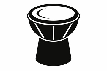 talking drum silhouette vector illustration