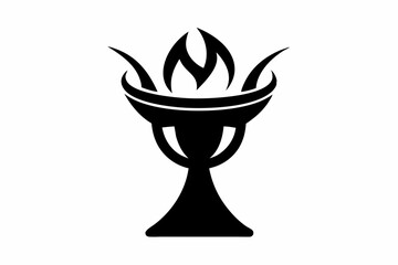 ritual chalice silhouette vector illustration
