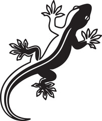 House lizard line art vector icon set