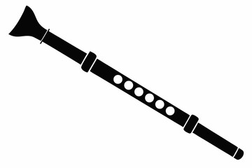 bone flute silhouette vector illustration

