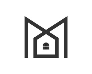 letter M for house icon 