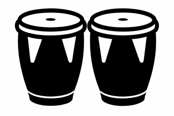 bongos silhouette vector illustration
