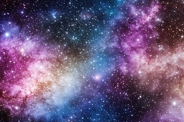 Breathtaking nebula surrounded by stars creating a colorful and ethereal cosmic landscape