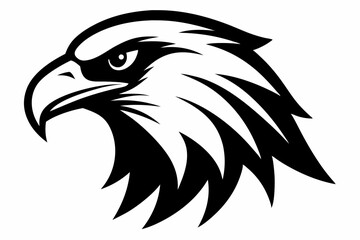 eagle head silhouette vector line art illustration