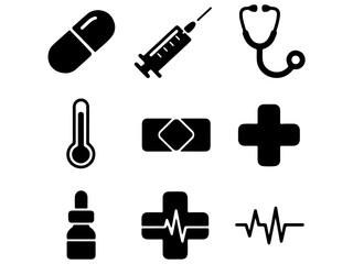 medical icon set vector art